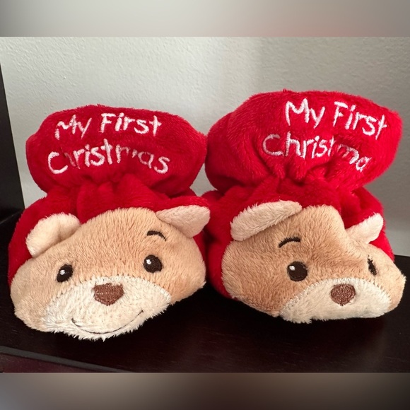 Other - Red 'My First Christmas' Baby Booties